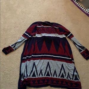 Tribal hooded cardigan
